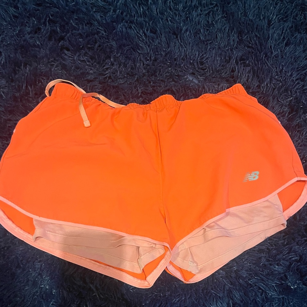 New Balance Orange Athletic Shorts Lightweight Performance